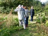Groupe de visiteurs dans le potager
