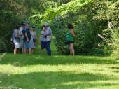 Visiteurs dans le jardin