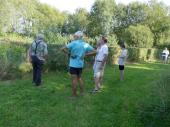Visiteurs dans le jardin