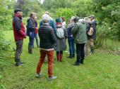 Groupe de visiteurs dans le jardin 